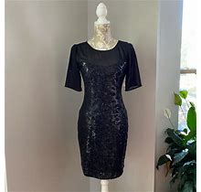 Gianni Bini Dresses | Gianni Bini Black Sequin And Sheer Cocktail Dress | Color: Black | Size: 2