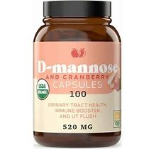 D-Mannose & Cranberry Capsules - 100 Capsules, 1040Mg Per Serving For Urinary Tract Health And UT Flush