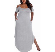 White Mark Plus Size Lexi Maxi Dress - Heather Gray