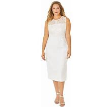 Catherines Women's Plus Size Anywear Linen & Lace Dress