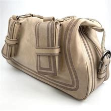 Badgley Mischka Large Shoulder Bag Handbag Purse Leather Double Handle