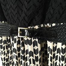 Luxology Dresses | Beautiful Dress. Belted. Xl Chevron Design | Color: Black/Pink | Size: Xl