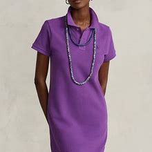 Ralph Lauren Cotton Mesh Polo Dress - Size M In Paloma Purple