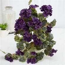 Purple Cascading Artificial Geranium Bush, 20', Craft Supplies From Factory Direct Craft