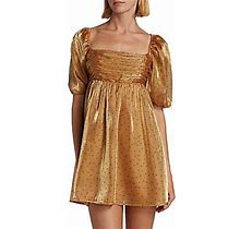 Wayf Women's Made For You Babydoll Dress - Gold Polka - Size S