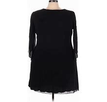 Grace Karin Casual Dress - Mini Crew Neck Long Sleeves: Black Print Dresses - Women's Size 3X