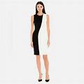 Calvin Klein Dresses | Calvin Klein Half Black & Half White Knee Length Womens Dress Size 14 | Color: Black/White | Size: 14