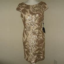 Adrianna Papell Sequin-Detail Sheath Dress For Woman Size 4 Msrp $189