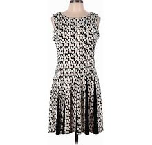 New York Clothing Co. Casual Dress - A-Line: Brown Baroque Print Dresses - Women's Size 10