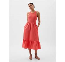 Gap Factory Women's Sleeveless Midi Dress Cayenne Red Tall Size XL