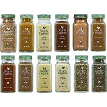 Kitchen Essentials Simply Organic Spice Bundle With 12 Pack Bottled Spices Set - Unique House Warming Gifts For Food Enthusiasts