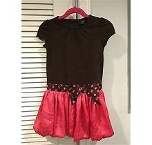 Baby Gap Bryant Park Bow Bubble Dress Girls 4T 4 Years Brown Polka Dot