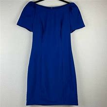 Ark & Co. Dresses | Ark & Co. Dress Women's Size S Sheath Bateau Neck Puff Sleeve Back Lace Blue | Color: Blue | Size: S