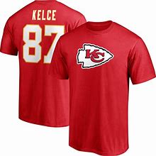 Men's Travis Kelce Fanatics Branded Red Kansas City Chiefs Player Icon Name & Number T-Shirt Size: XL