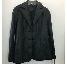 Jones York Womens Genuine Leather Black Jacket Size S $500
