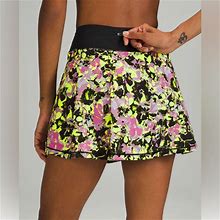 Lululemon Athletica Skirts | Lululemon Pace Rival Mid Rise Skirt Tall | Color: Black/Yellow | Size: 4
