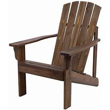 Shine Company Traditional Cedar Wood Patio Firepit Adirondack Chair In Brown