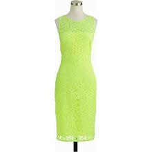 J. Crew Dresses | J.Crew Lace Sheath Dress In Neon Yellow Size 6 | Color: Yellow | Size: 6