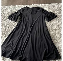 Nik And Nash Dresses | Black Dress With Ruffled Sleeves | Color: Black | Size: S