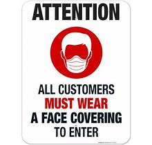 Face Mask Required Sign, 18X24 Aluminum