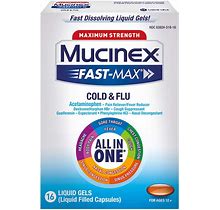 Mucinex Max Strength Cold & Flu Medicine - Liquid Gels - 16Ct