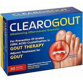 1 Box Clearogout Alkalinising Effervescent Granules Gout Therapy 30 Sachets