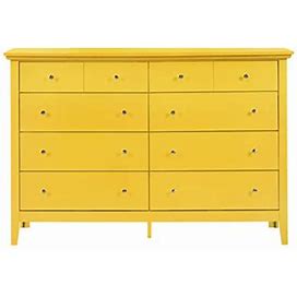 Glory Furniture Hammond 8 Drawer 59" Double Dresser Wood In Yellow | 39 H X 58 W X 18 D In | Wayfair Ed931fb64c54363a262b60de97e3ca65