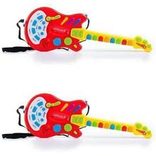 (Pack Of 2) Dimple,Toy Electric Guitar W/ 20 Interactive Buttons,