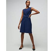 Women's Sleeveless Draped Metal Detail Matte Jersey Dress In Blue Size 0 | White House Black Market, Business Casual Work Dresses