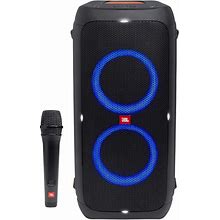 JBL Partybox 310 Premium High Power Portable Wireless Bluetooth Audio System Bundle With JBL PMB100 Wired Dynamic Vocal Mic And Cable - Black