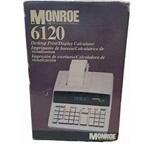 Monroe 6120 Heavy Duty Desktop Printing Calculator In Open Box