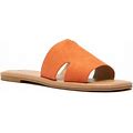 Qupid Castel-56A Women's Slide Sandals, Orange, 6