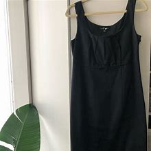 Banana Republic Dresses | Banana Republic Silk Black Knee Length Dress 8 | Color: Black | Size: 8