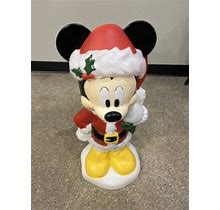 Disney Gemmy Mickey Mouse Christmas Blow Mold Light Up Decor 24" Santa