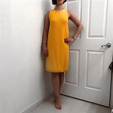 Zara Dresses | Zara Knit Mustard Midi Dress | Color: Orange/Yellow | Size: M