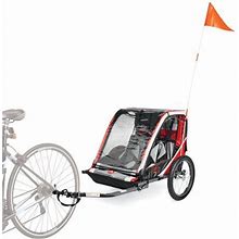 Allen Sports Deluxe Bicycle Trailer For 2-Children Up To 50 Lbs Each Model T2 Color Red Max Capacity 100 Lbs