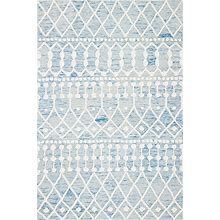 SAFAVIEH Blossom Collection 3' X 5' Blue/Ivory blm115m Handmade Moroccan Premium Wool Area Rug