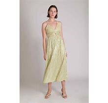 Sabina Musayev Lucca Maxi Cut Out Pleated Dress In Lime L