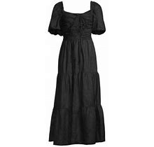 Faithfull The Brand Women's L'oasis Palacio Linen Midi-Dress - Black - Size Small