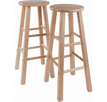 Winsome Element 29" Transitional Solid Wood Bar Stool In Natural (Set Of 2)