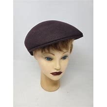 Seville English Style Ascot Cap 100% Wool Felt Brown Size Med Driving