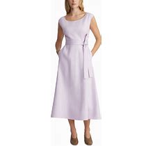 Lafayette 148 New York Women's Belted Fit And Flare Dress - Purple - Size 8 - Dried Blossom