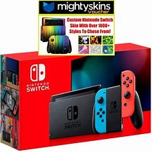 Nintendo Switch With Neon Blue And Neon Red Joy Con With Mightyskins Voucher - Limited Bundle (JP Edition)
