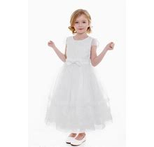 Petite Adele C304 White Lace & Organza Dress - Size: 6 | Pink Princess