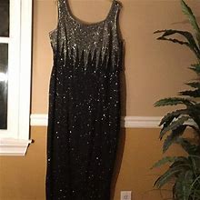 Stenay Dresses | Beaded Black And Silver Gown | Color: Black/Silver | Size: 18