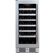 Avallon AWC152SZLH 15 Inch Wide 27 Bottle Capacity Single Zone Wine Cooler With Left Swing Door Stainless Steel Beverage Appliances Wine Coolers