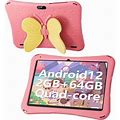 Tablet For Kids, 10 Inch Android 12 Kids Tablet With 2GB RAM 64GB ROM(Pink)