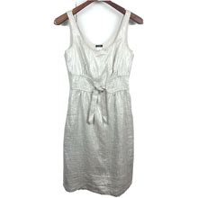 J. Crew Dresses | J.Crew Size 0 Beige Metallic Linen Dress Tie Front | Color: Tan | Size: 0