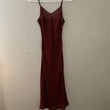 Reiss Burgundy Sheer Slip Tank Dress - Sz 0 | Color: Red | Size: 0