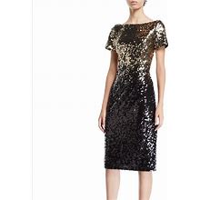 Marina Dresses | Gorgeous Sequins Ombr Dress | Color: Black/Gold | Size: 12